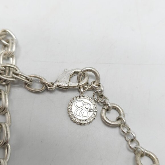 Jessica Simpson Silver Tone Necklace With Blue Crystal Sphere Pendant - Picture 6 of 7